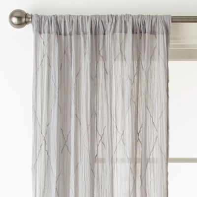 Linden Street Farmhouse Rod Pocket Sheer Curtain Panel