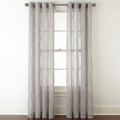 Linden Street Farmhouse Grommet Sheer Curtain Panel