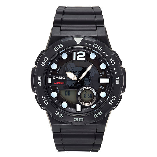 Casio Mens Black Strap Watch Aeq100w-1avcf