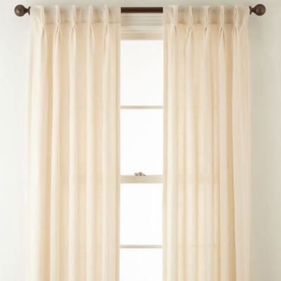Jcpenney Home Bayview Pinch Pleat Back Tab Semi Sheer Curtain