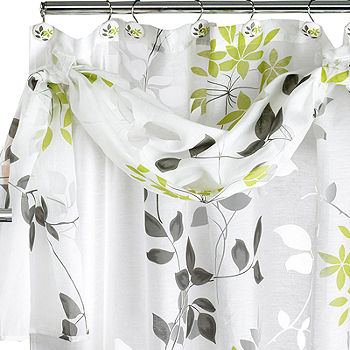 shower curtain with liner and hooks