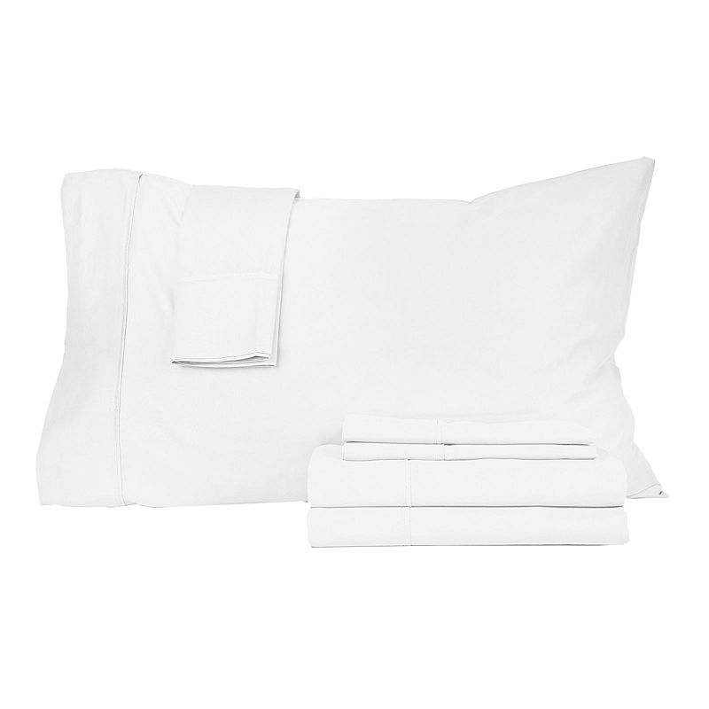 Perthshire Platinum 410Tc Cotton Sateen 6-Pc. Sheet Set, King 6-Pc Set, White
