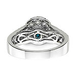 Modern Bride® Signature 1¾ CT. T.W. Certified White & Color-Enhanced Blue Diamond Ring