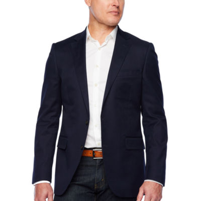 Stafford Mens Cotton Stretch Classic Fit Blazer, Color: Navy - JCPenney