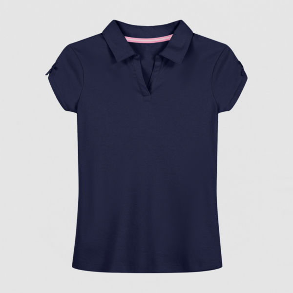 IZOD Little & Big Kid Girls Short Sleeve Regular Fit Stretch Fabric Polo Shirt