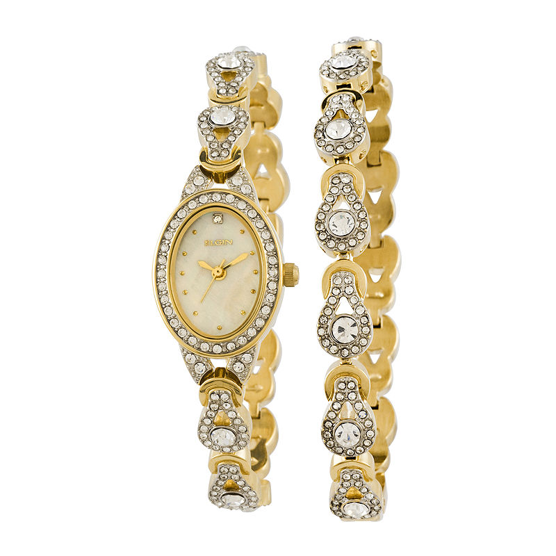 UPC 049353785684 product image for Elgin Womens Crystal Watch and Bracelet | upcitemdb.com