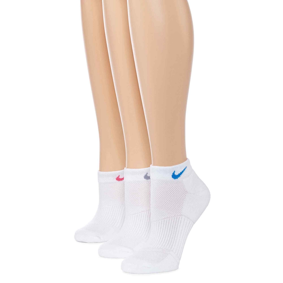 Nike 3 pk. Low Cut Socks, White, Womens