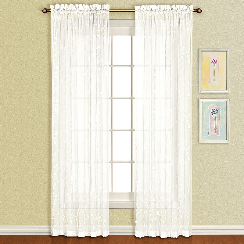 United Curtain Co Savannah Rod-Pocket Curtain Panel, Unitedcurtain Savannah 51X84 Win Panel, Gray