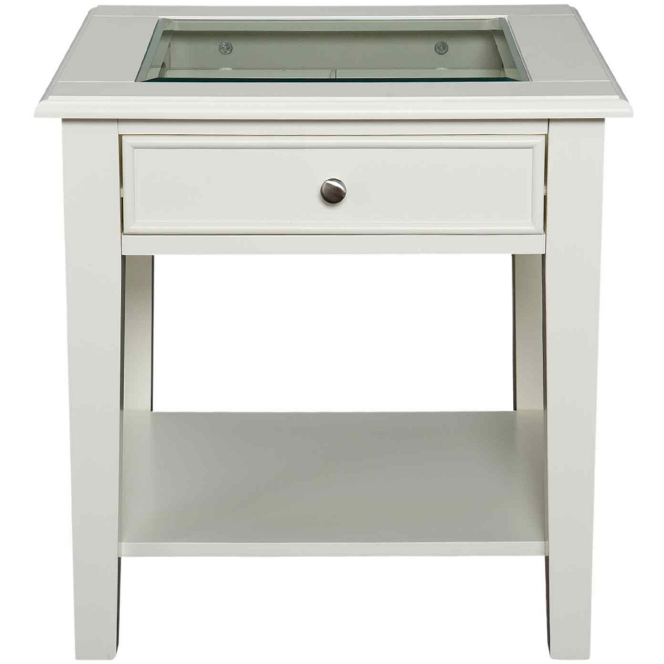 At Home Design End Table, White