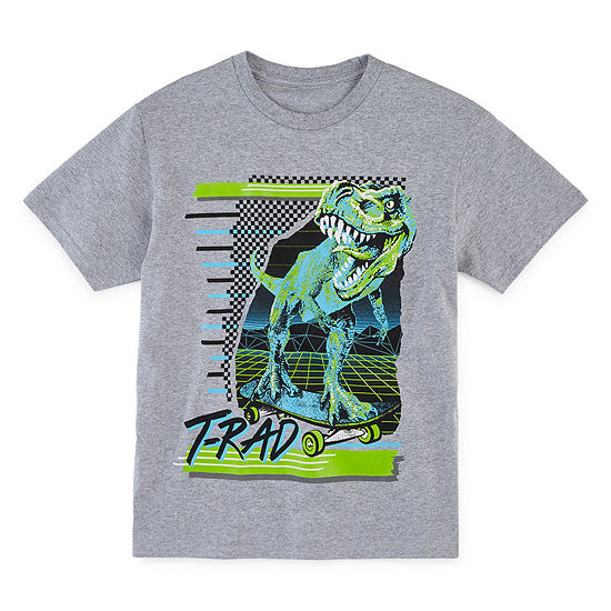 T-Rad Dino Little & Big Boys Crew Neck Short Sleeve Graphic T-Shirt ...