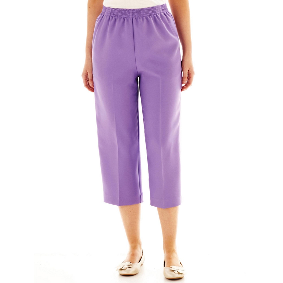 Cabin Creek Pull On Pocket Cropped Pants, Violet, Womens