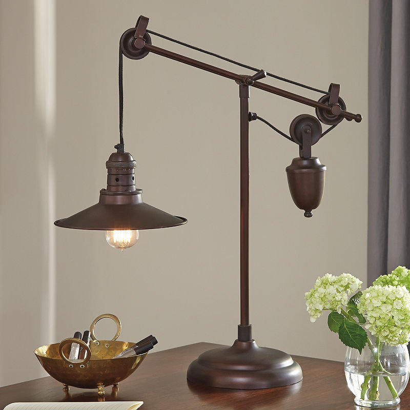 Signature Design By Ashley Metal Table Lamp, Brown