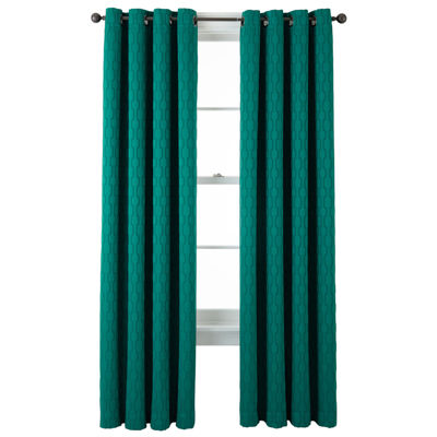 Liz Claiborne Luna Grommet Top Lined Textured Blackout Curtain