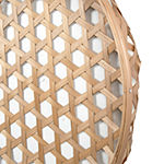 24X24 Flat Wood Woven Basket