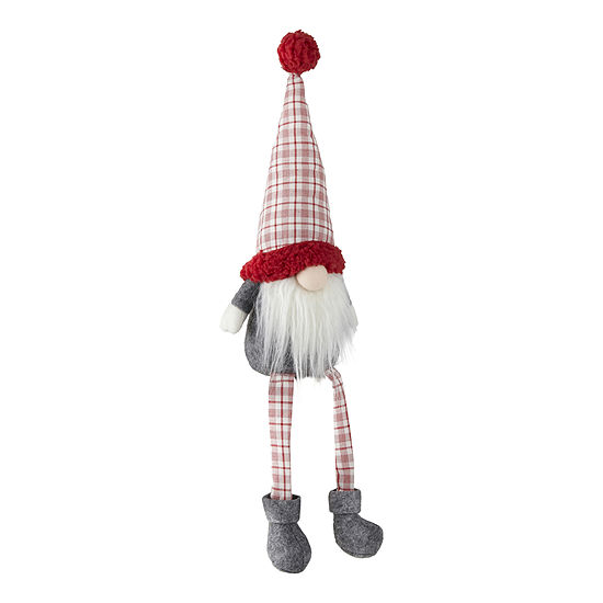 North Pole Trading Co. Yuletide Wonder 15" Sitting Plaid Hat Christmas Gnome