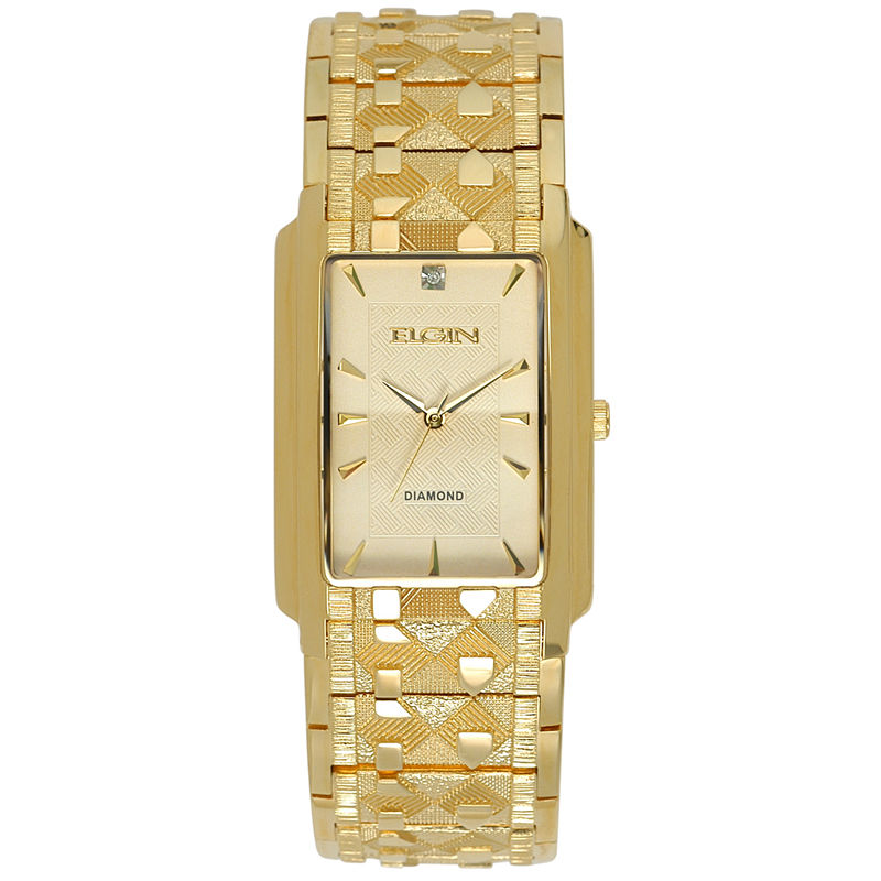 UPC 049353625416 product image for Elgin Mens Gold Tone Nugget Bracelet Watch Fg286Nb | upcitemdb.com