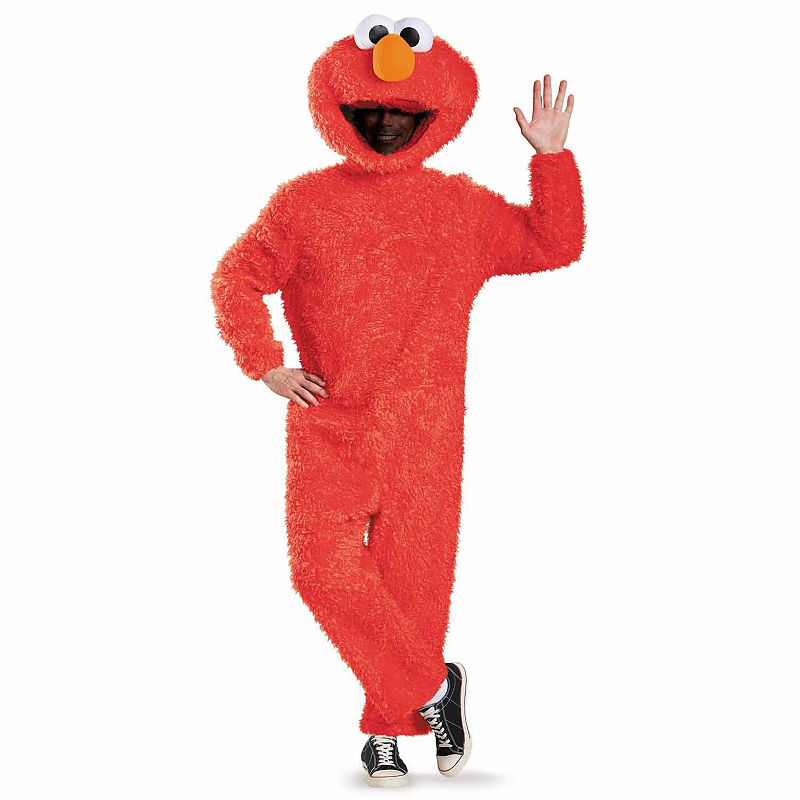 Buyseasons Sesame Street Elmo Plush Prestige Costume For Adults, Red