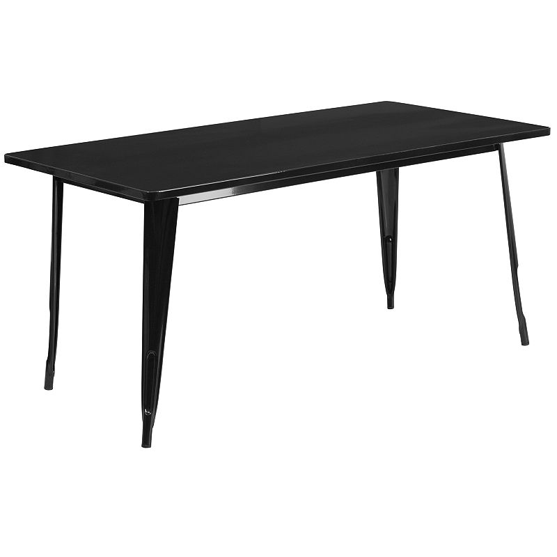 Flash Furniture ET-CT005-BK-GG Rectangular Black Metal Indoor Table, 31.5'' x 63''