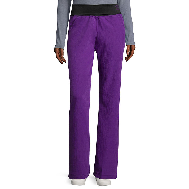 Wonder Wink Wonderwink Four-Stretch 5514 Womens Fold-Over Waist Pants -Petite & Petite Plus, Size Petite X-Small, Purple