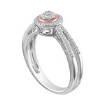 Diamond Blossom Womens 1/10 CT. T.W. Diamond Sterling Silver & 14K Rose Gold over Silver Cluster Ring