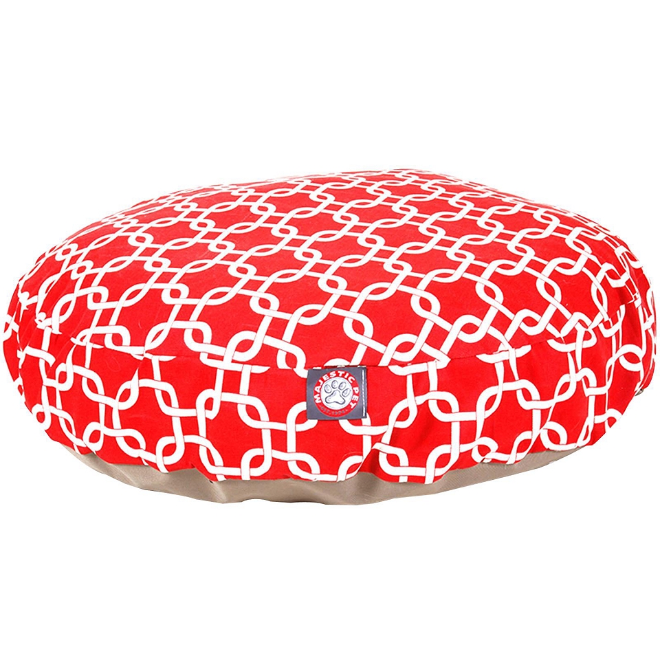 MAJESTIC PET Links Round Pet Bed, Red