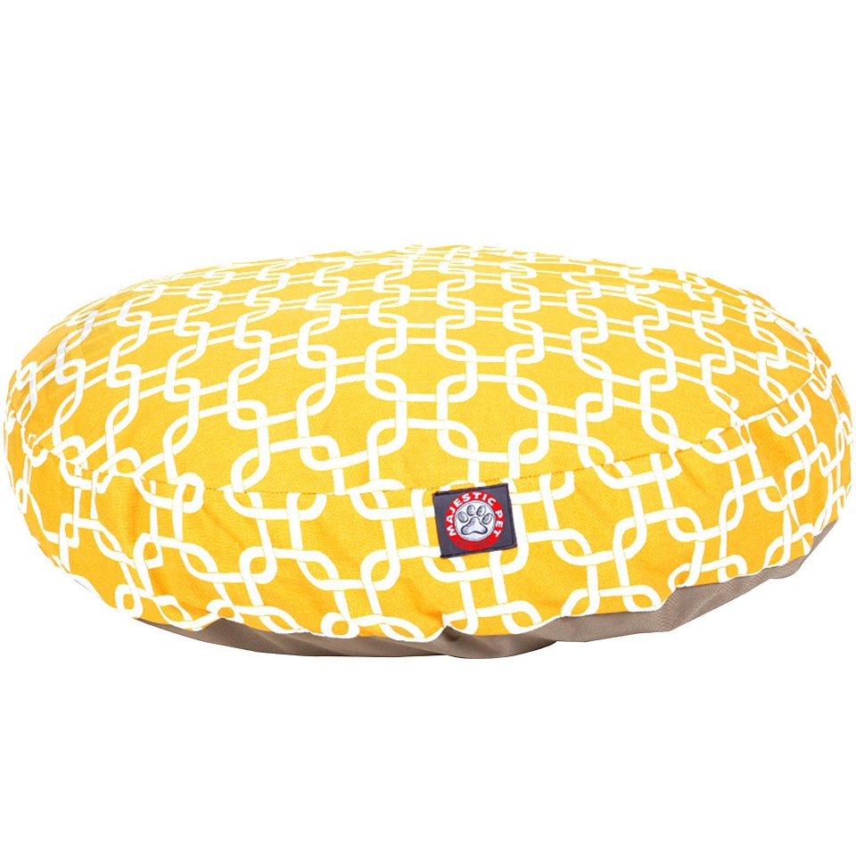 MAJESTIC PET Links Round Pet Bed, Yellow