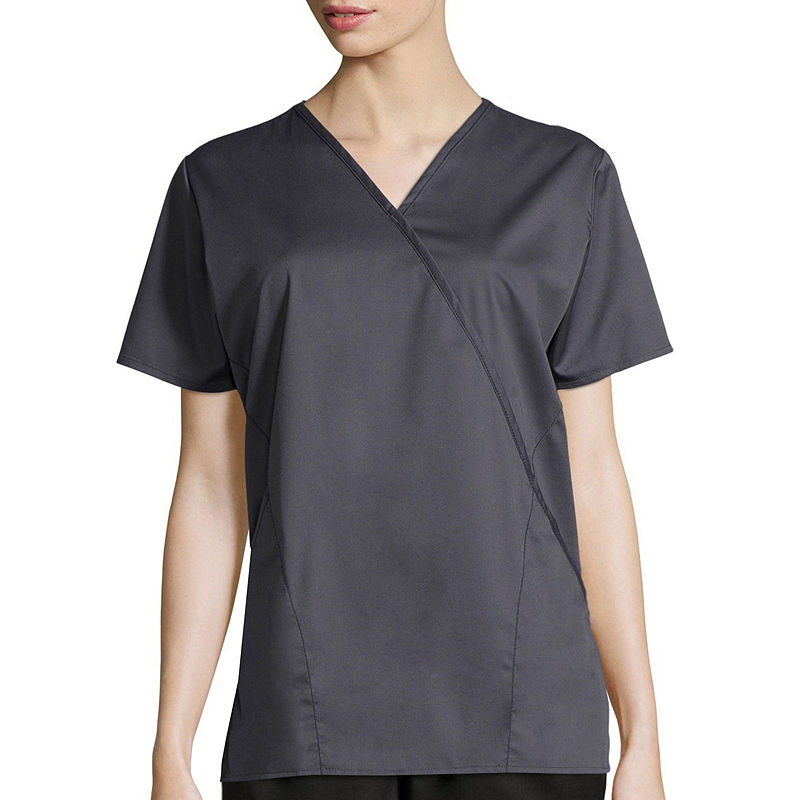 Wonder Wink Wonderwink Wonderwork 102 Women'S Mock Wrap Top - Plus, Womens, Size 5X-Large, Gray