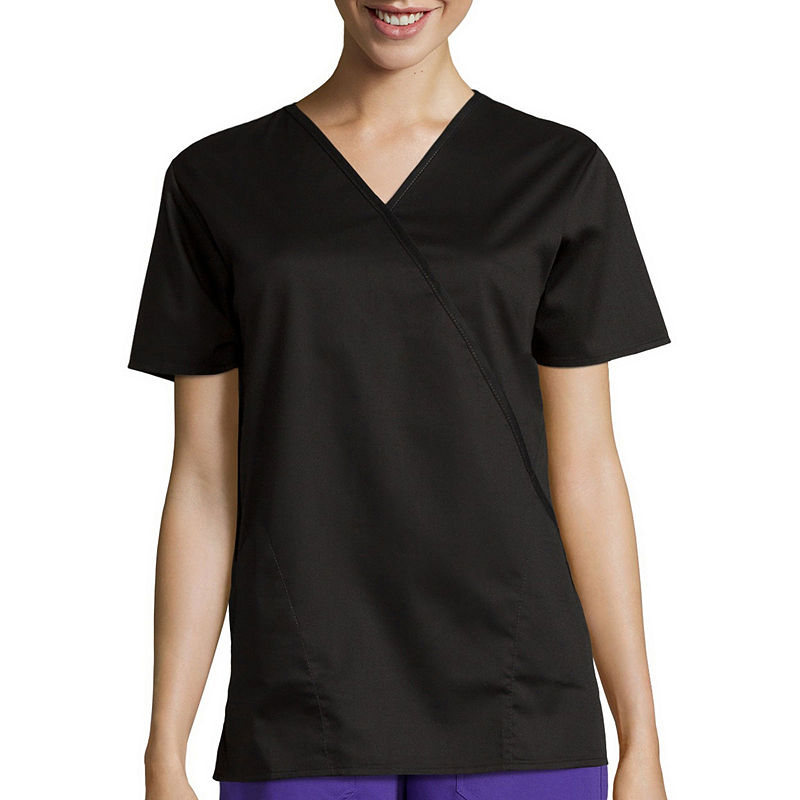 Wonder Wink Wonderwink Wonderwork 102 Women'S Mock Wrap Top - Plus, Womens, Size 2X-Large, Black