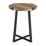 Farmhouse Rustic Round Side Table