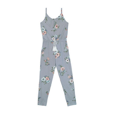 by&by girl Girls Jumpsuit - Big Kid, Color: Navy White - JCPenney