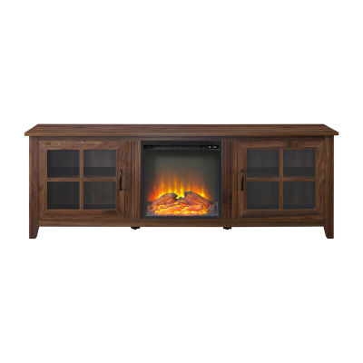 Glass Fireplace Tv Stand - Modern Glass Pane Fireplace Tv Stand