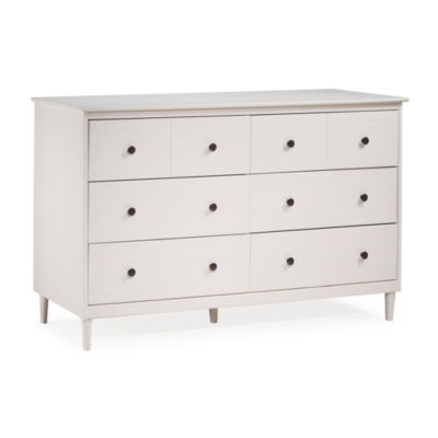 Modern 6 Drawer Simple Wood Dresser Color White Jcpenney