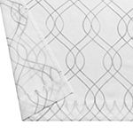 Regal Home Oscar Embroidered Sheer Rod Pocket Set of 2 Curtain Panel