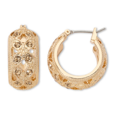 GoldTone Glass Hoop Earrings, Color Yellow JCPenney