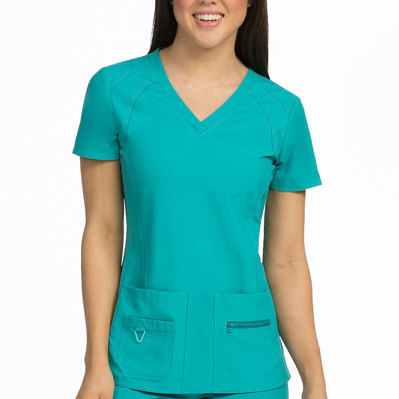 Med Couture 9416 Activate Refined V-Neck Scrub Top, Womens, Size Medium, Blue