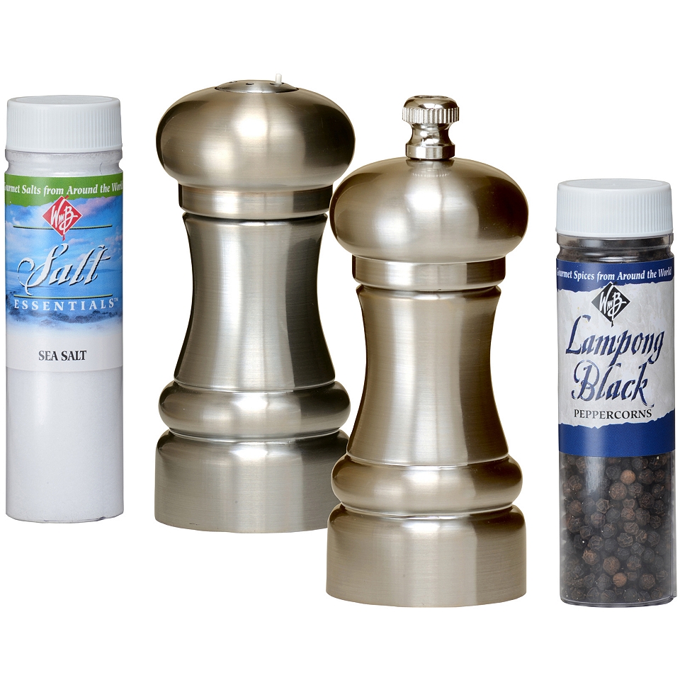 William Bounds 4 Salt and Pepper Mill Set with Refills