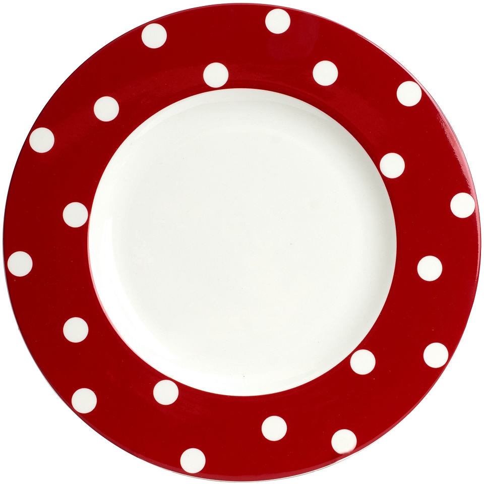 Red Vanilla Freshness Dots Dinner Plate