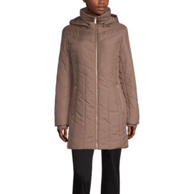 liz claiborne hooded water resistant heavyweight puffer jacket