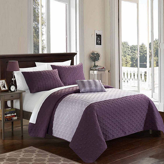 Chic Home Dominic 4-pc. Embroidered Quilt Set