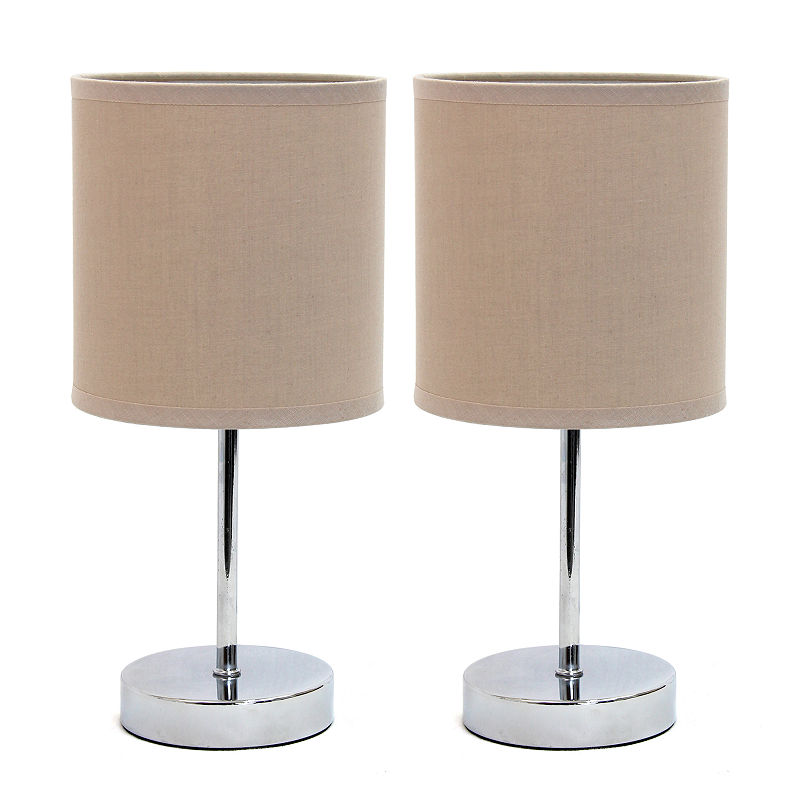 Simple Designs 2-Pc. Metal Table Lamp, Gray