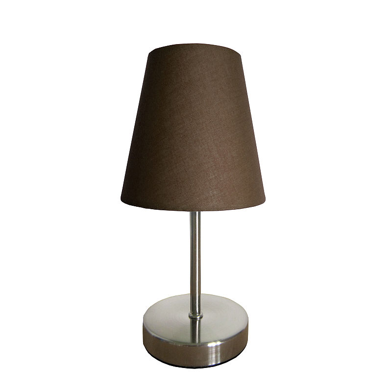 Simple Designs Metal Table Lamp, Brown