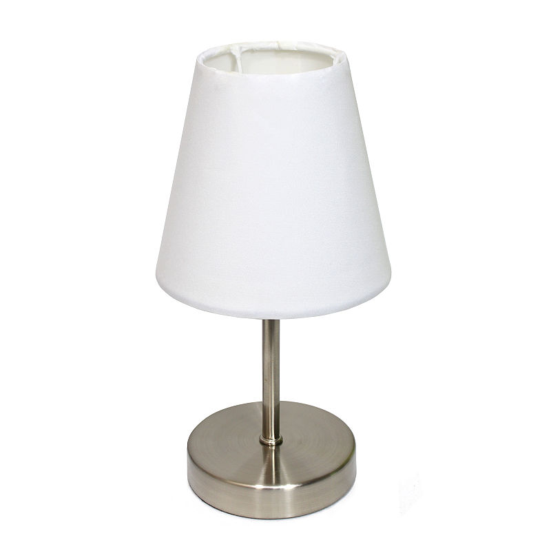 Simple Designs Metal Table Lamp, White