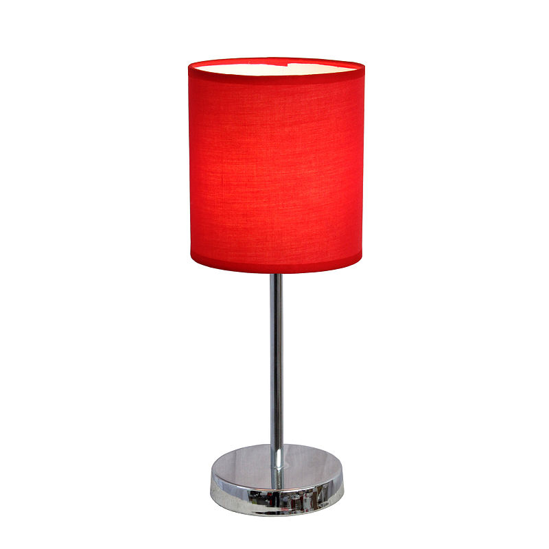 Simple Designs Metal Table Lamp, Red