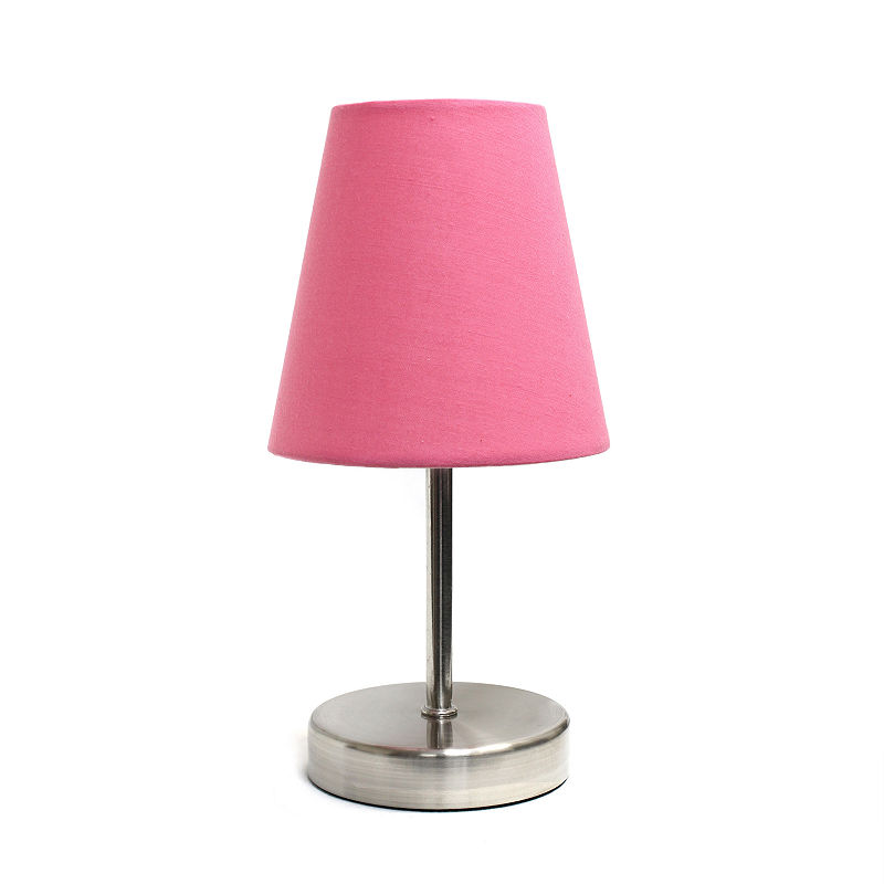 Simple Designs Metal Table Lamp, Pink