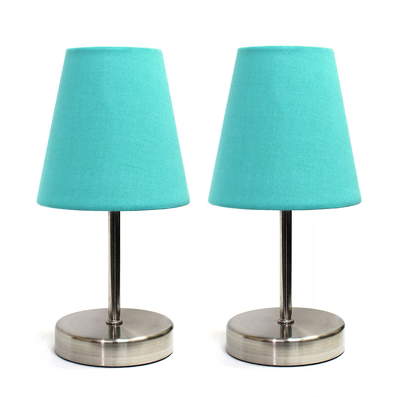 Simple Designs 2-Pc. Metal Table Lamp, Blue