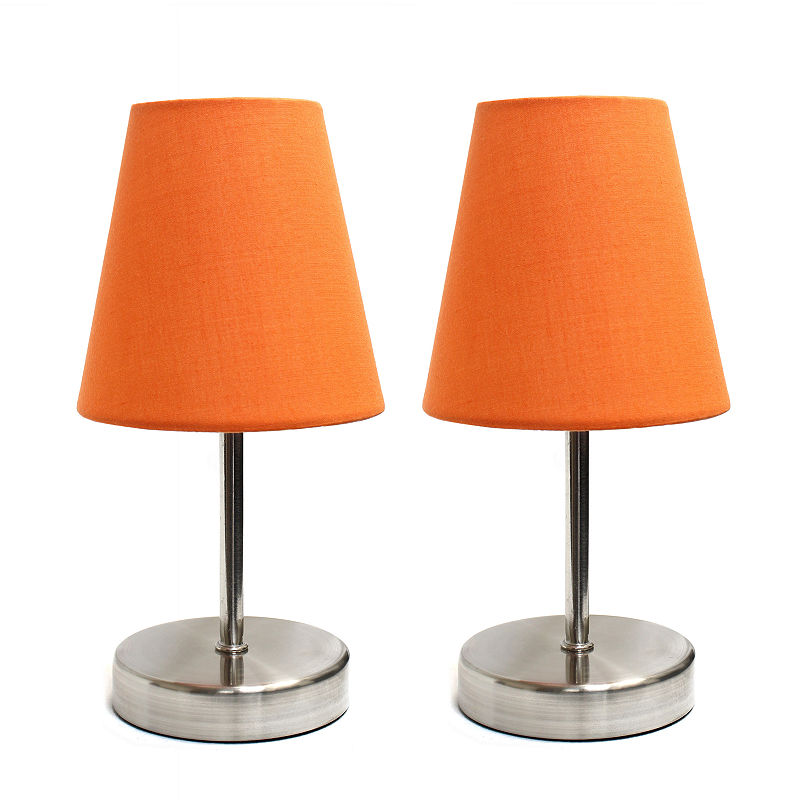 Simple Designs 2-Pc. Metal Table Lamp, Orange