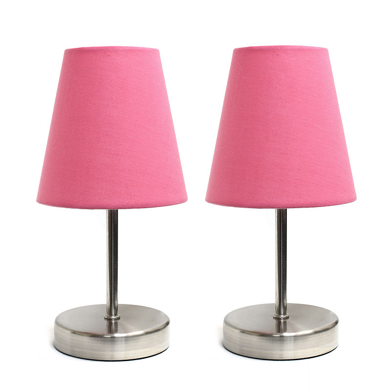 Simple Designs 2-Pc. Metal Table Lamp, Pink