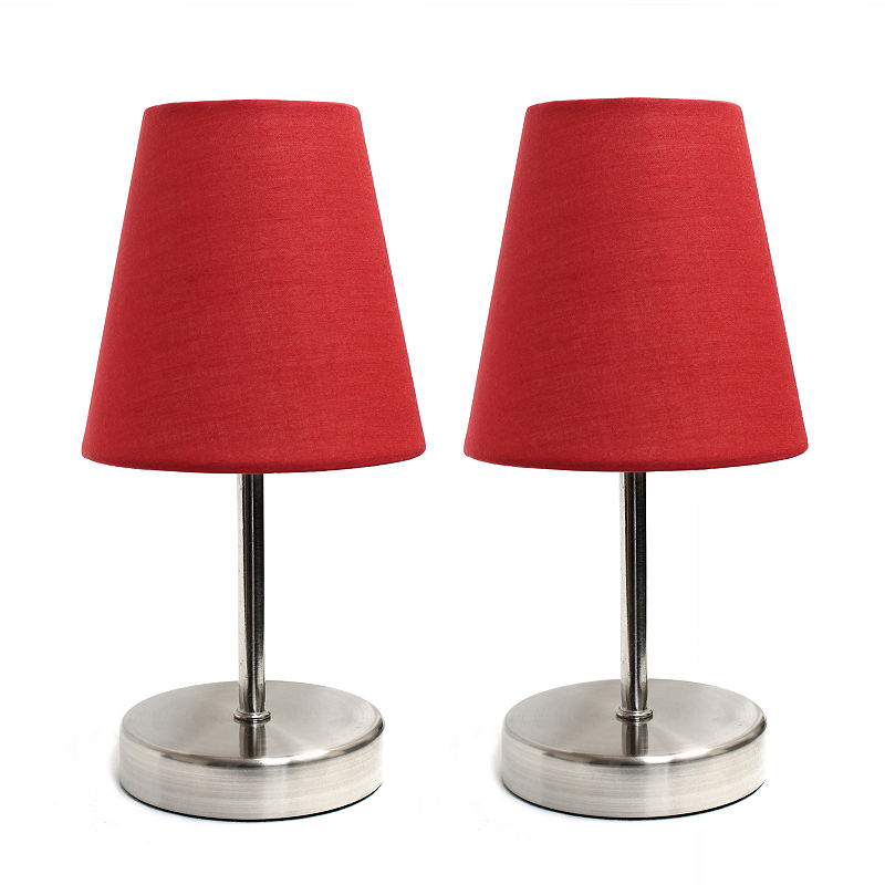 Simple Designs 2-Pc. Metal Table Lamp, Red