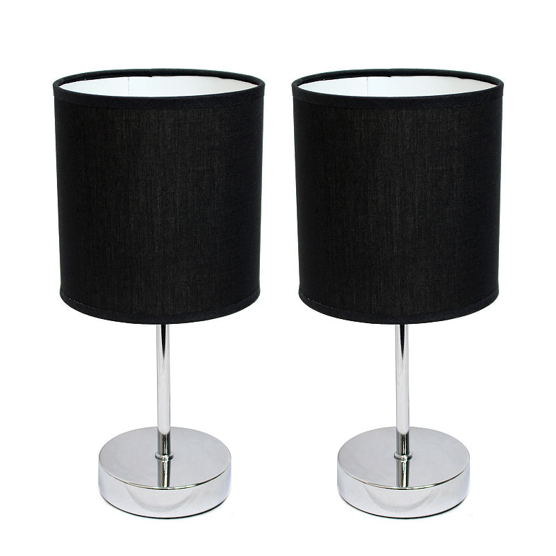 Simple Designs 2-Pc. Metal Table Lamp, Black