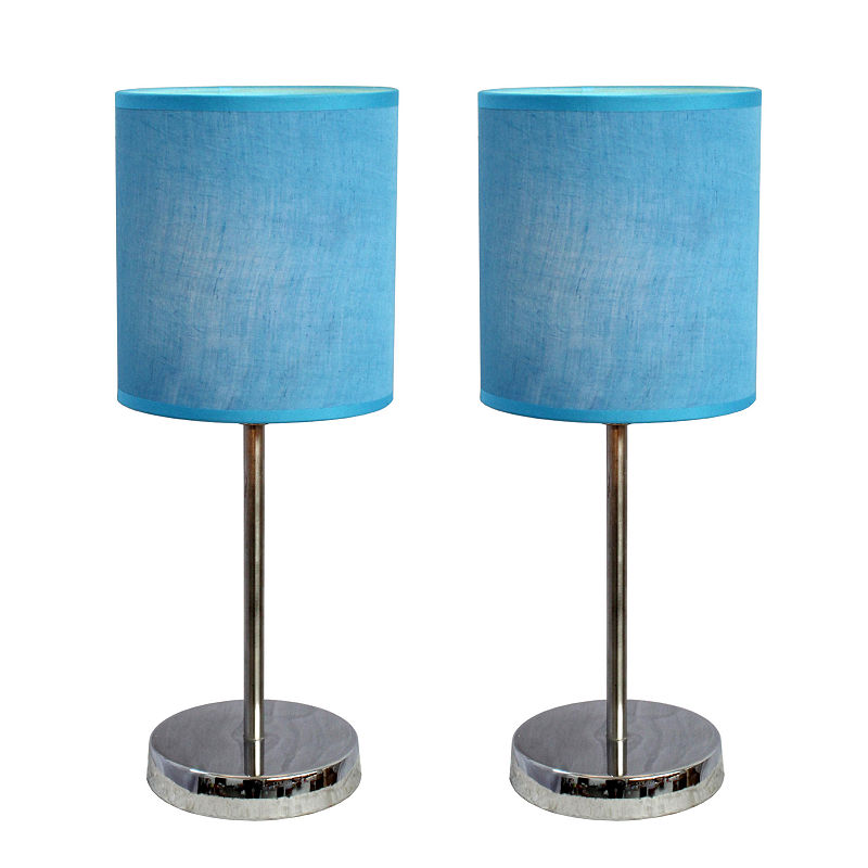 Simple Designs 2-Pc. Metal Table Lamp, Blue